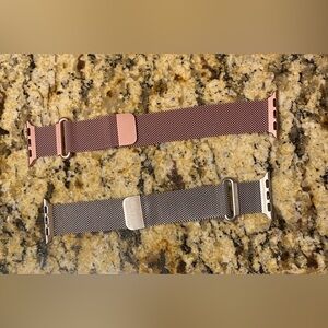 Unisex Stylish Rose Gold and Silver Mesh Watch Bands